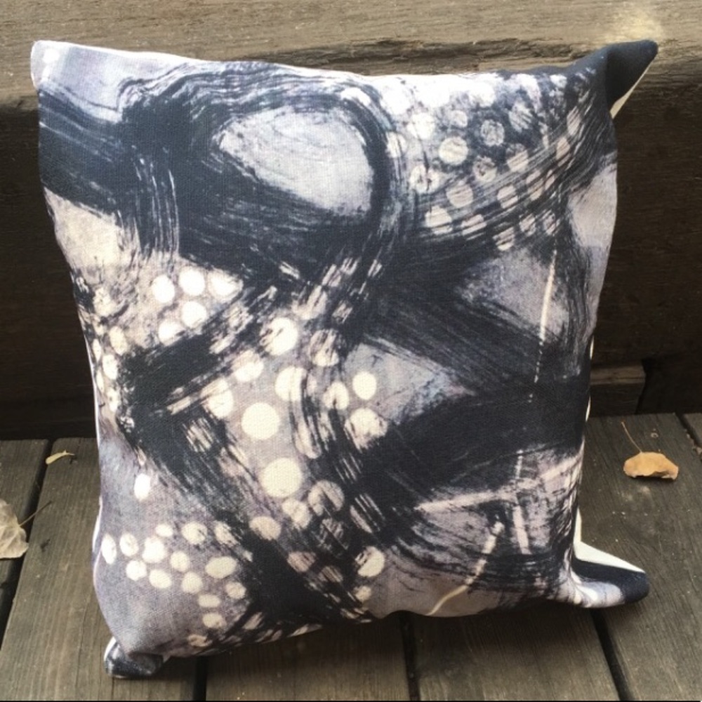 Contemporary Black and White Decorative Pillow